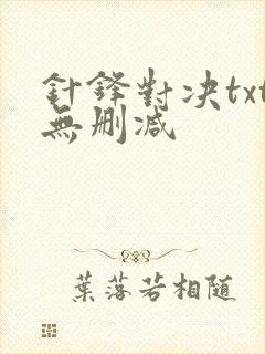 针锋对决txt无删减