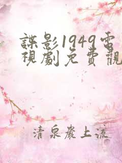 谍影1949电视剧免费观看全集