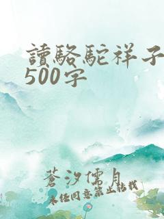 读骆驼祥子后感500字