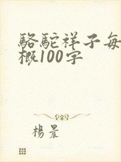 骆驼祥子每章梗概100字
