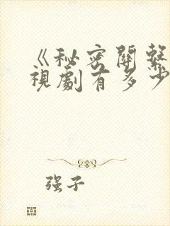 《秘密关系》电视剧有多少集