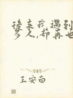 后来我遇到了很多人,却再也没有人是你