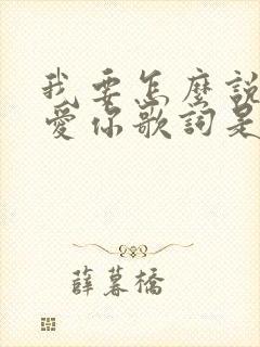 我要怎么说我不爱你歌词是什么歌