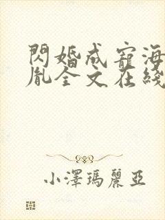 闪婚成宠海彤战胤全文在线阅读