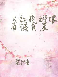 《许我耀眼》配角演员表