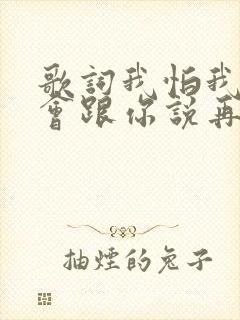 歌词我怕我没机会跟你说再见求歌名