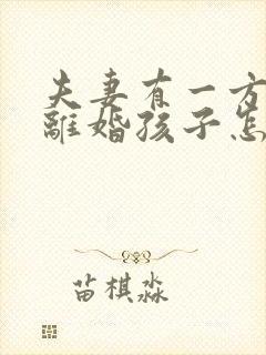 夫妻有一方出轨离婚孩子怎么判