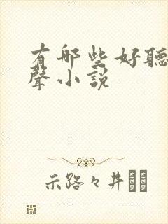 有哪些好听的有声小说