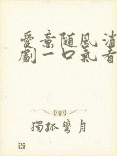 爱意随风消逝短剧一口气看完