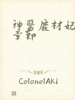 神医废材妃最新章节