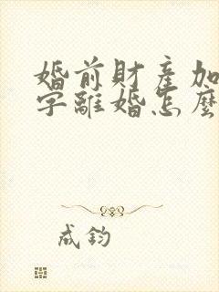 婚前财产加了名字离婚怎么分割