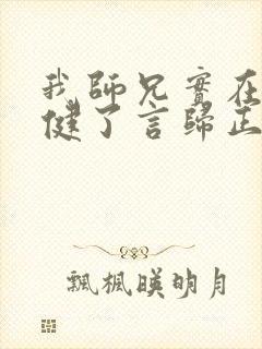 我师兄实在太稳健了言归正传的小说