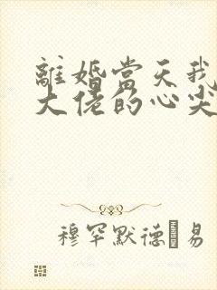 离婚当天我成了大佬的心尖宠