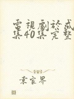 电视剧于成龙全集40集完整版免费观看