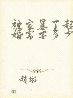 被家暴了起诉离婚需要多少费用