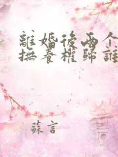 离婚后两个小孩抚养权归谁