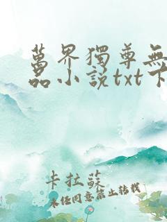 万界独尊无忧作品小说txt下载