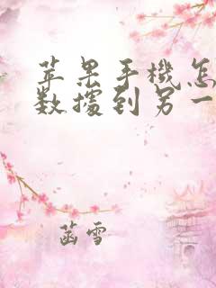 苹果手机怎么传数据到另一个手机