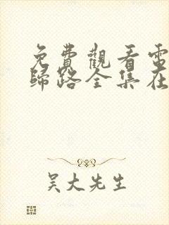 免费观看电视剧归路全集在线播放