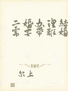 二婚办理结婚证需要带离婚证吗