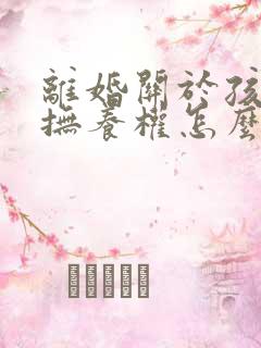 离婚关于孩子的抚养权怎么判定