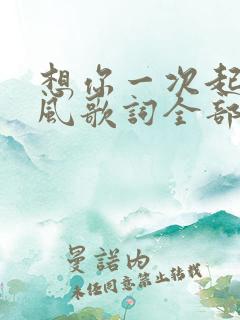 想你一次起一阵风歌词全部