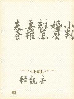 夫妻离婚小孩抚养权怎么判抚养费怎么出