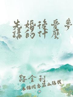 先婚后爱梦筱二讲的什么