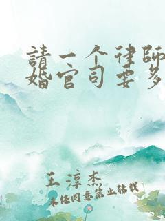 请一个律师打离婚官司要多少钱