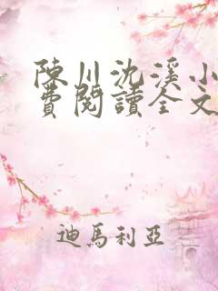 陈川沈溪小说免费阅读全文