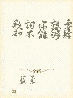 歌词你想要的我却不能够给你我所有