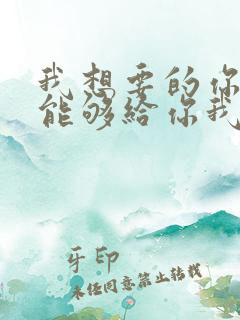 我想要的你却不能够给你我全部歌词