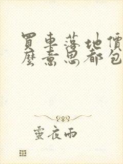 买车落地价是什么意思都包括什么