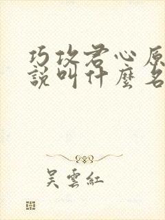 巧攻君心原著小说叫什么名字