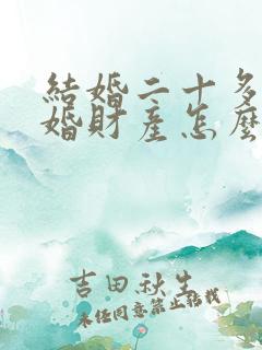 结婚二十多年离婚财产怎么分