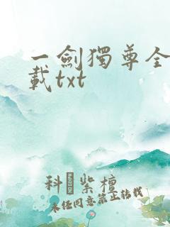 一剑独尊全本下载txt