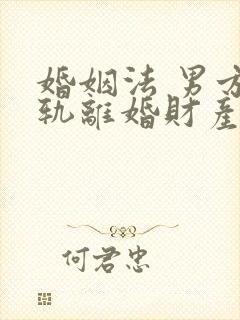 婚姻法 男方出轨离婚财产分割