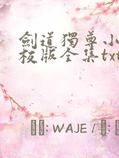 剑道独尊小说精校版全集txt