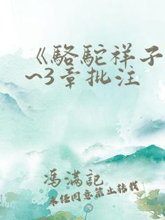 《骆驼祥子》1~3章批注