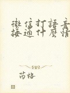 微信打语音无法接通什么情况