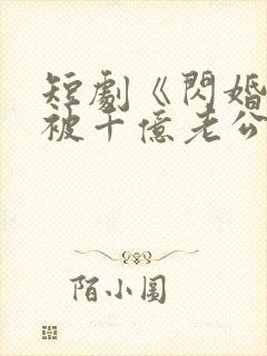 短剧《闪婚后,被千亿老公宠上天》