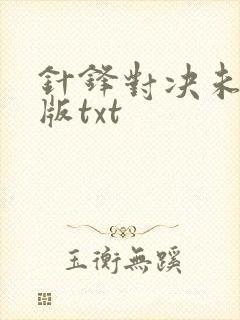 针锋对决未删减版txt