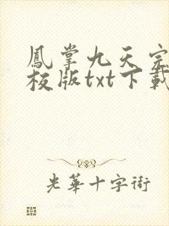 凤掌九天完本精校版txt下载