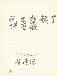 我又想起了你是什么歌