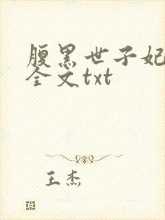 腹黑世子妃日常全文txt