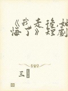 《我走后,她后悔了》短剧