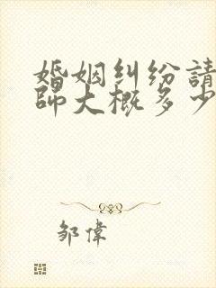 婚姻纠纷请个律师大概多少钱