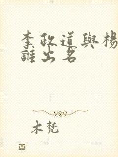 李政道与杨振宁谁出名