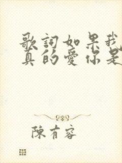 歌词如果我说我真的爱你是什么歌名