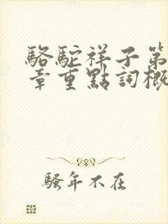 骆驼祥子第15章重点词概括